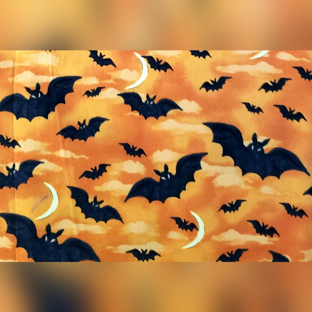 Vintage Fright Night Halloween Fabric By Whistlers Studio, Approx 66" x 44", New